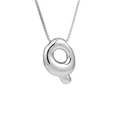 Polished silver alphabet Q pendant necklace with thin chain on white background - Letter Q (Pendant Only)