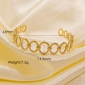 14k gold plated stainless steel open bangle featuring a hollow oval chain link design - 8009-Hollow Oval Link Chain Style