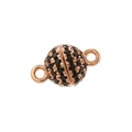 Magnetverschluss aus Roségold mit schwarzen Zirkonia und Doppelringen für Schmuck - 6mm Roségold Schwarz Zirkonia