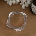Modern twisted transparent resin bracelet for women featuring clear spiral texture design - Geometric Rhombus / Inner Diameter 65mm / Transparent