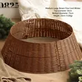 Brown wicker Christmas tree collar large size 75cm base diameter tree skirt stand - Top 54xBottom 75xH 22cm / Extra Large Rope Brown