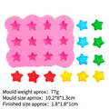 Molde de silicona rosa con 12 cavidades de estrella para resina DIY y fondant de dulces - 12-Hole Star Style (B1160) / Rosa