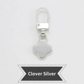Silver four-leaf clover detachable zipper puller replacement for bags and jackets - Four-leaf Clover Silver