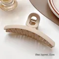 Matte beige 11cm large hair claw clip for women's elegant updo hair styling accessory - Milk White Straight Clip