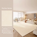 Creamy minimalist geometric area rug with stain-resistant and anti-scratch fabric - 80x160cm / Colonnade