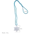 Blue braided rope necklace with white snowflake resin pendant 2-inch size - Snowflake Cord Necklace