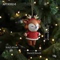 Christmas reindeer hanging ornament with red glitter sweater and golden antlers for tree decor - Fox Style