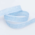Light blue faux linen ribbon with decorative lace scalloped edges for DIY gift wrapping - 1.5cm Width 10 Yards / Blue