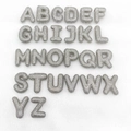 Micro-pave cubic zirconia silver bubble letters A-Z alphabet pendants collection - Letter A / Letter A / Silver