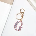 Letter G keychain featuring colorful floral eye print with rose gold clasp and ring - Letter G (No Tassel)