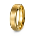 Minimalist 8mm gold brushed stainless steel ring with polished beveled edges - 6mm Gold / 6