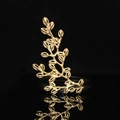 Detailed view of a golden branch-shaped alloy accessory for DIY bridal hair ornaments - Gold Branch (Left)