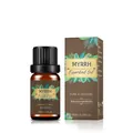 Organic Myrrh essential oil 10ml bottle with matching gift box on a white background - Myrrh Oil