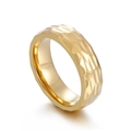Minimalist 18K gold plated titanium ring featuring a unique hammered texture finish - US 6 / Gold Men's
