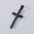 Colgante de cruz minimalista en acero inoxidable negro con acabado pulido - Solo colgante / Negro