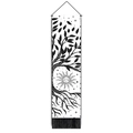 Bohemian black and white wall tapestry with sun and moon pattern and black tassels - 32.5x130cm / Style 6-Sun Face