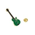 Dark green enamel electric guitar lapel pin with gold plating and butterfly clutch - Dark Green