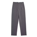 Deep grey high-waisted casual trousers with straight leg cut and elegant pleats - XS / Marled Grey