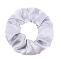 Chouchou géant en satin lilas élégant avec texture de soie et finition nacrée brillante - Gris