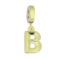 Minimalist titanium steel alphabet B pendant in golden finish for jewelry making - Letter B