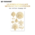 Metallic gold henna lace mandala temporary tattoo sticker model LS-010 size 14.5x21cm - Exquisite Mandala Gold Style (LS-010)