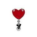 Detailed close-up of a Gothic heart belly ring featuring a red heart and black pendant - Red & Black Heart Pendant Style