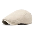 Klassische beige Schiebermütze für Herren und Damen aus hochwertigem Baumwoll-Twill - Hellbeige Baumwolle