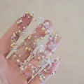 Macro detail of colorful beaded accessory with gold spacers and resin sequins - 925 Sterling Silver Earring Post Colorful Glass Bead (19#)