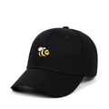 Classic black baseball cap featuring a detailed yellow honey bee embroidery on cotton fabric - Adjustable / Black
