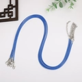 Blue multi-strand necklace cord with silver lobster clasp and extension chain - Sapphire Blue