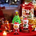 Christmas wind-up toy set with Santa and snowman in a festive gift box display - Glowing Ambient Light + Christmas Gift Box 4-Piece Set