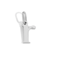 Polished silver stainless steel pendant featuring a lowercase r alphabet letter - Lowercase r - Steel Color
