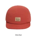 Brick Red 5-panel camp hat made of breathable quick-dry fabric with outdoor woven label - Adjustable / Brick Red