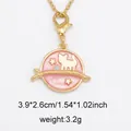 Pink enamel cat and star charm pendant with lobster clasp and sparkling crystal - Little Cat (With Rhinestone) / Style 5 Little Cat