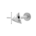 Titanium alloy triangle stud piercing in silver finish with a 0.5cm size dimension - Minimalist Triangle (T2546-7# Silver)