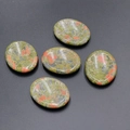 Oval unakite crystals with green and red spots for facial gua sha massage - Unakite (1pc)