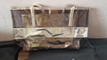 Transparent PVC beach tote bag with golden metallic inner pouch and double handles - Light gold
