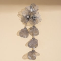 Vintage silver hollow mesh flower brooch with sparkling crystals in retro aesthetic - Silver Hollow Flower Tassel Brooch