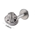Piercing en acier inoxydable argenté avec un design en nœud et une tête de 4,48 mm - Nœud