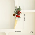 50cm Weihnachtsanhänger in Kegelform mit Tannenzapfen, Beeren und weißer Schleife - 50cmx10cm / Beige Eiscreme