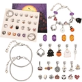 Calendario dell'Avvento per bracciale fai da te Halloween con ciondoli zucca e fantasma - Set Fai-da-te di Halloween (2 Catene + 22 Ciondoli) / Catena a Serpente da 18 cm + Scatola per il Conto alla Rovescia a 24 Griglie
