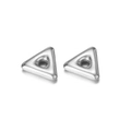 Dije de metal triangular plateado con agujero central para joyería artesanal - Triángulo Hidráulico - Color Acero