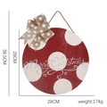 28cm red polka dot wooden Merry Christmas door sign with bow and dimensions - Style A (Red Polka Dot)