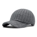 Gorra de béisbol de punto gris oscuro, textura acanalada térmica y visera curvada - Ajustable / Gris