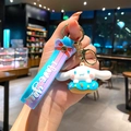 Sanrio Cinnamoroll keychain with blue donut base and gradient blue silicone strap - B470-2 Cinnamoroll / Large