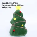 Plush Christmas tree ornament with colorful pom-poms and star, 21.5x11.5 cm size - Christmas Tree