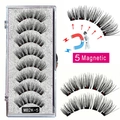 Reusable 5-magnet magnetic false eyelash set with clear case and applicator tool - MB2K-5 / 5 Pairs Eyelashes (No Tools)