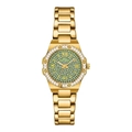 Golden watch for women with luxury green starry dial and sparkling crystal bezel - Gold Emerald Green Starry Dial Style (5)
