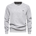Detail van lichtgrijze sweatshirt met ronde hals toont de stoftextuur en afwerking - 2XL / Lichtgrijs
