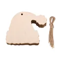 Christmas hat shaped DIY wooden pendants set with natural jute twine for tree decor - Christmas Hat / 10 Pieces With Jute Rope